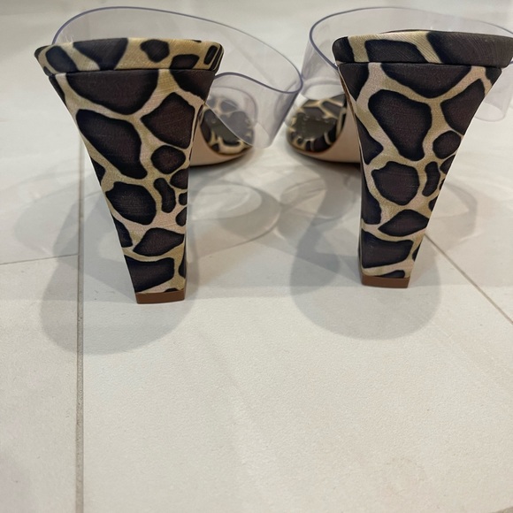 Manolo Blahnik PVC double strap animal print heel - Picture 4 of 5
